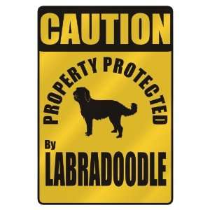  CAUTION  PROPERTY PROTECTED BY LABRADOODLE  PARKING SIGN 