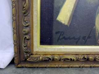   Wood Frame with Print of Young Lady in Red Dress Artist Signed  