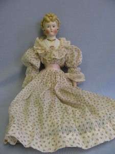 23 Antique Doll German FANCY HAIR 1870s PARIAN LADY Molded Bodice 