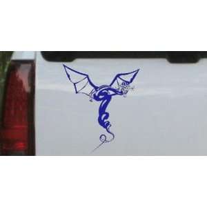  Dragon Flying Car Window Wall Laptop Decal Sticker    Blue 