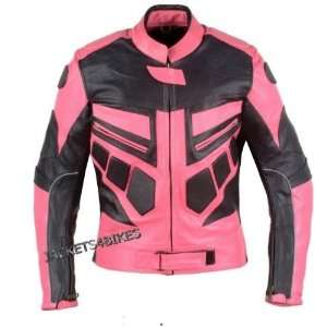  NEW WOMENS MOTORCYCLE CE ARMOR LEATHER JACKET PINK L 
