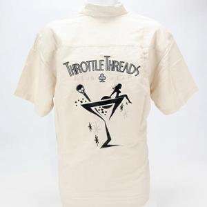    Throttle Threads Cocktailer Klub Shirt   3X Large/Ivory Automotive
