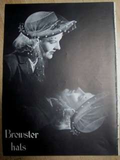 1948 BREWSTER Womens Hats Hat Fashion Ad  