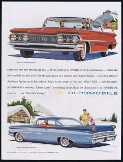 1959 Oldsmobile Holiday 4 dr Sedan & Coupe Car Print Ad  