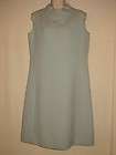 1960s vintage blue sleeveless dress and