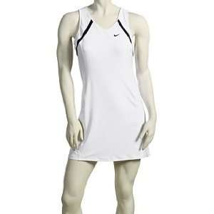  Nike Dri FIT Border Womens Tennis Dress White Size Medium 