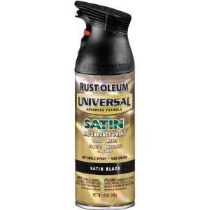  12 Oz Black Satin Universal Spray Paint 245197 [Set of 6 
