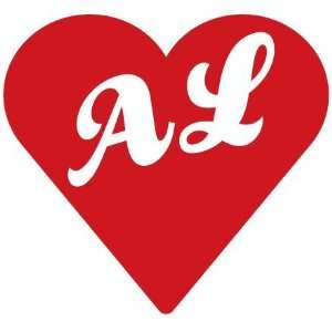  Alabama State Abbreviation AL Heart   Decal / Sticker 