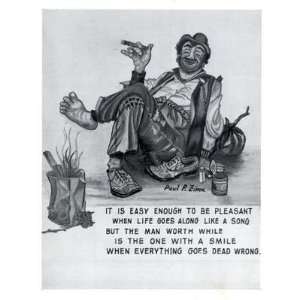    Bum with a Smile Print by Paul Zima 1946 Poem 