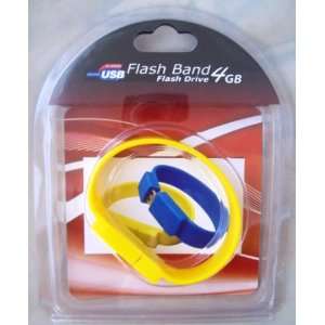  8GB USB 2.0 Flashband Braclet Flash Drive Wristband Yellow 