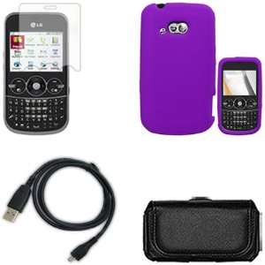 iFase Brand LG 900G Combo Solid Purple Silicone Skin Case 