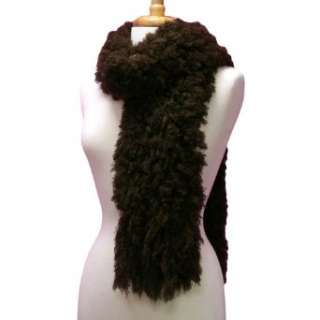  Brown Long Thick Fluffy Infinity Poodle Knit Scarf Wrap Clothing