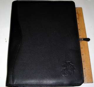 MARINE CORPS EMBLEM PORTFOLIO note book brief zipper pad lanyard key 