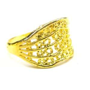 Beautiful 18k Gold Color Cocktail Ring, Size 8 LLC Price 