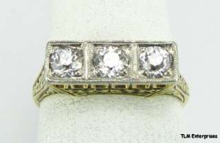 66CTW Antique DIAMOND RING   14K GOLD Highly Detailed  