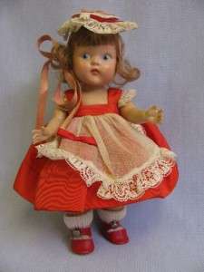 ½ RARE Vintage GINNY 1950 VALENTINE GIRL Painted Eye  