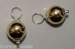 2Tone INTERCHANGEABLE Earring Charms 14K YG & 925 SS  