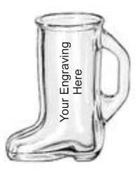 YOUR TEXT WILL BE ENGRAVED FROM THE BOTTOM OF THE GLASS TO THE TOP 