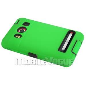   Hybrid Case Skin Cover for HTC EVO 4G Green & Black Sprint  