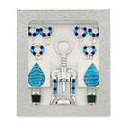 Wild Eye Designs WINE203 Wine Gift Set 9 Pieces Teardrop Blue Charms