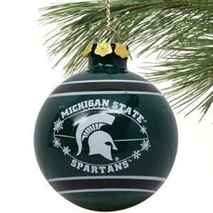   State Spartans 2011 Snowflake Glass Ball Ornament