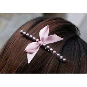   Barrette Hairpin Bow Knot Pin with Alligator Clip   Silver Beauty