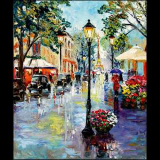 YARY DLUHOS ART Ltd. Edition Giclee PRINT Paris Cityscape Rain 