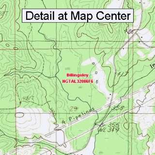   Topographic Quadrangle Map   Billingsley, Alabama (Folded/Waterproof