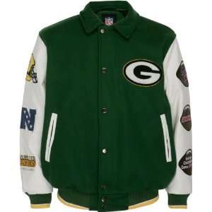  Green Bay Packers Full Zip Commemorative Wool Varsity 