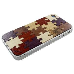  iPhone 4/4S Build Your Own Puzzle Real Wood Skin Front 