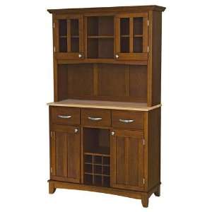   Natural Wood Top and 2 Glass Door Hutch   5100 0071 72