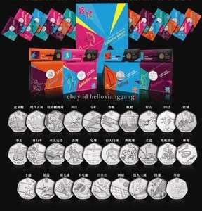 LONDON 2012 OLYMPIC 50p ALL 29 SPORTS COINS FULL SET+FREE ALBUM 