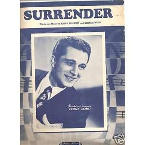  Sheet Music Perry Como Surrender 80 