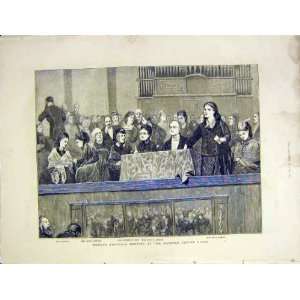  Womens Rights Hanover Square Courtroom Old Print 1872 