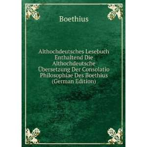   Des Boethius (German Edition) (9785874949419) Boethius Books