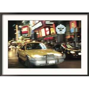 Taxi Car, Times Square, New York Collections Framed Photographic 