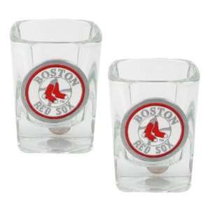  Boston Red Sox   MLB 2oz Square Shot Glass Set   2 Pack 