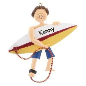  Personalized Surfer   Male Christmas Ornament
