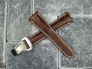 22mm Deployment Leather Strap for OMEGA 20mm Brown Band  