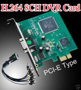 264 CCTV 8ch Net 200/240fps DVR card w/software PCI E  