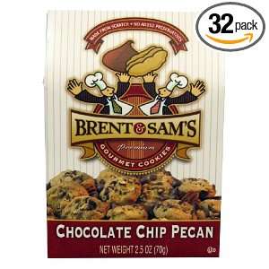 Brent & Sams Chocolate Chip Pecan Cookies, 2.5 Ounce Boxes (Pack of 32 
