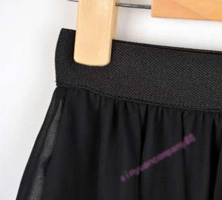 New Style Women Chiffon Pleated Elastic Waistband Short Mini Skirt 