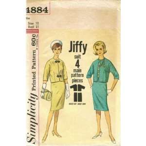  Simplicity 4884 Sewing Pattern Misses Jackie O Style Suit 