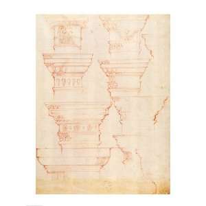  W.18v Study of column capitals   Poster by Michelangelo 