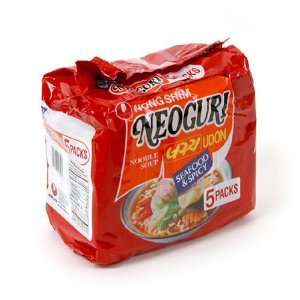 Nong Shim Spicy Seafood flavor Japanese Udon Style Noodle(5packs 