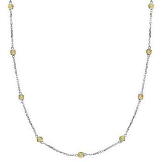 00ct Fancy Yellow Canary Diamonds by The Yard Station Necklace 14k 