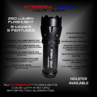 NITEBEAM 260M (260 lumen 5 modes mag base) & Flashlight holster  