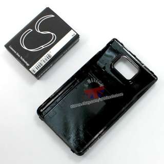 EXTENDED 2600mAh BATTERY+BLACK BACK DOOR COVER FOR SAMSUNG GALAXY S II 
