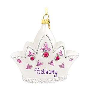  Personalized Princess Crown Glass Ornament