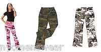 WOMENS MILITARY ARMY CAMOUFLAGE FLARE BDU FATIGUE PANTS ( LADIES 